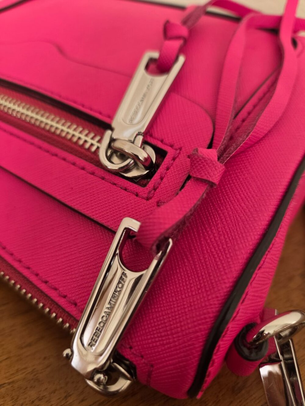 Rebecca Minkoff Crossbody Bag - Hot Pink with Silver Hardware - Picture 2 of 5